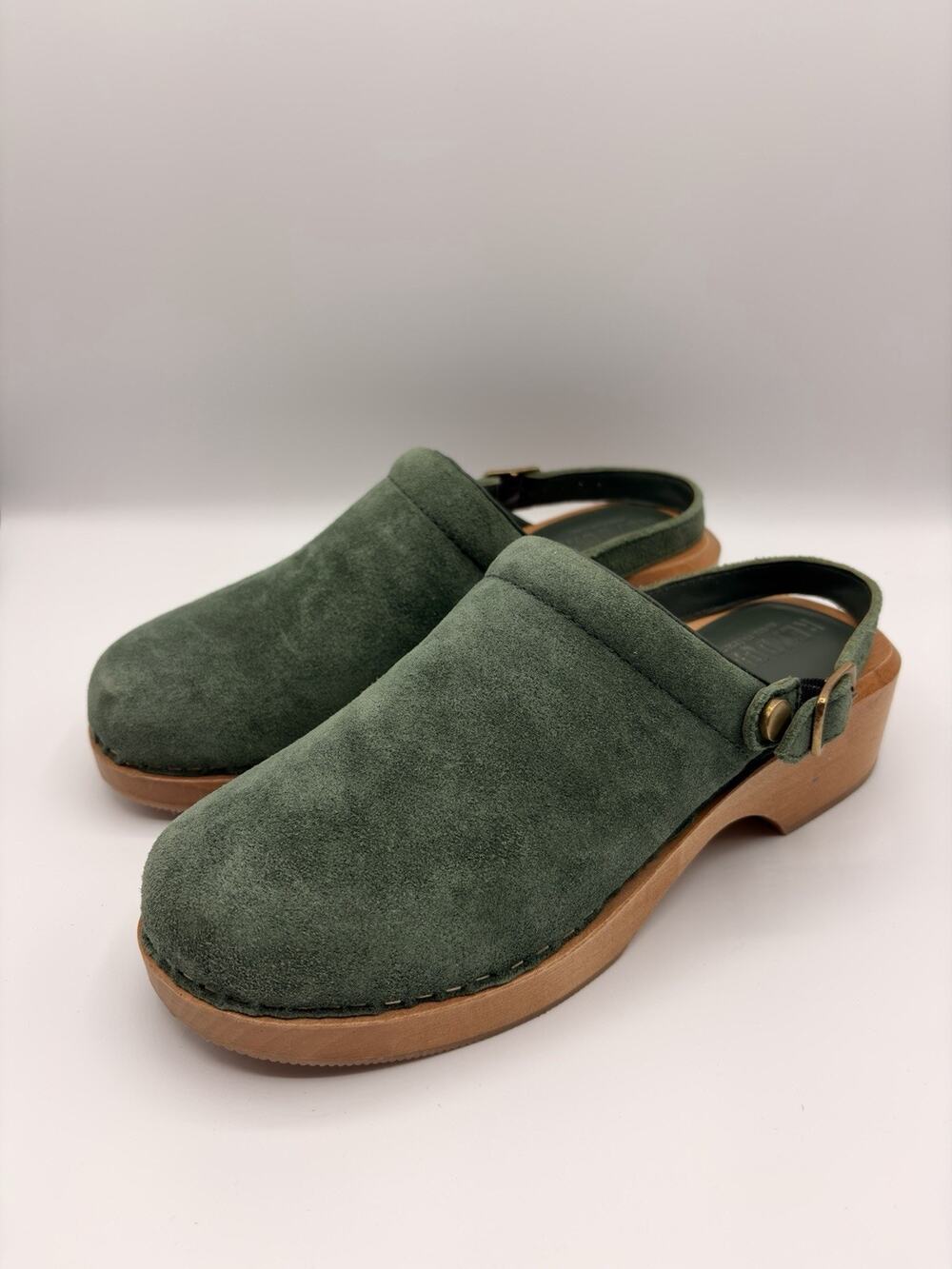RE/DONE 70s Classic Clog Mule Green Leather Women’s US 7.5 EU 38 Made in Italy